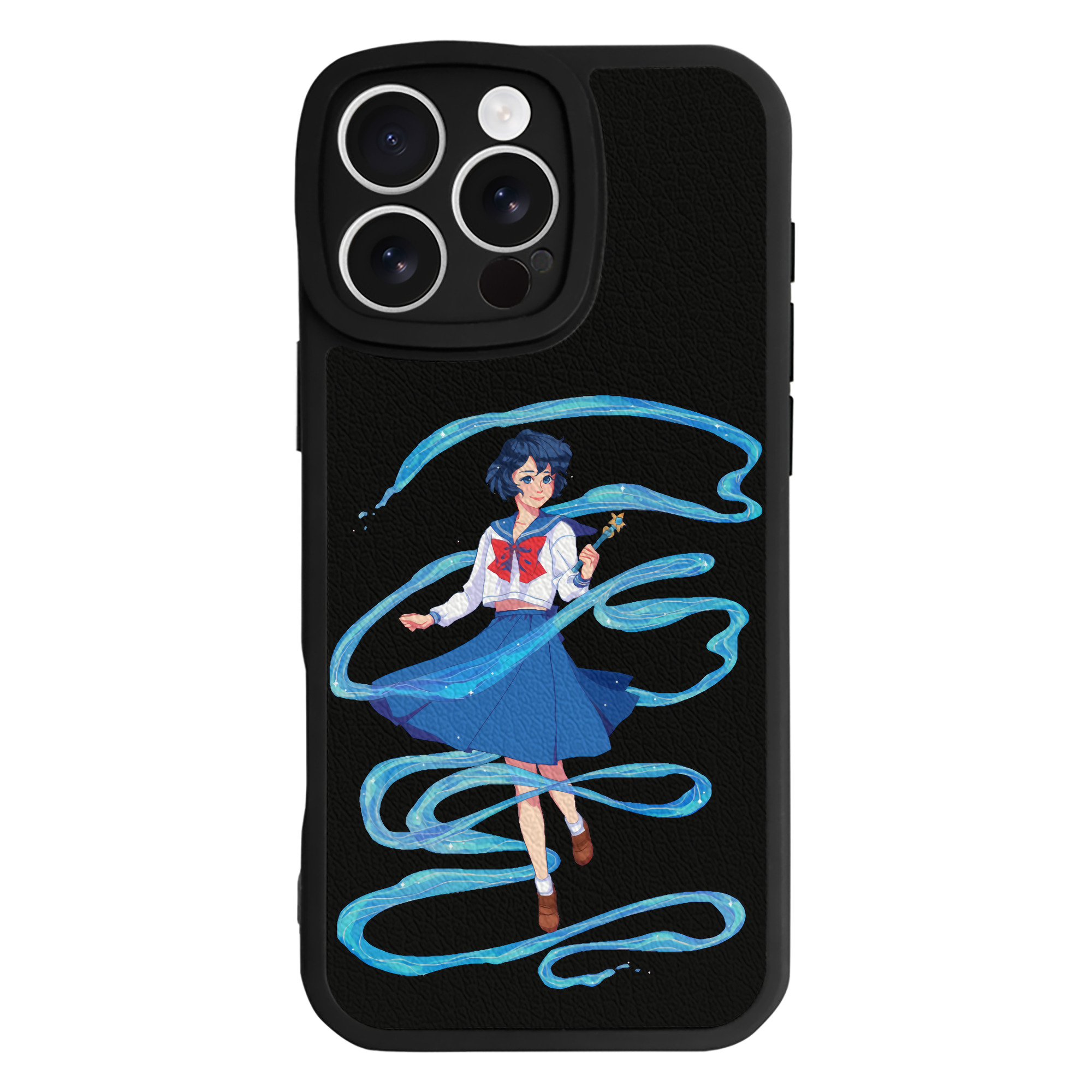 （画像用） 美少女戦士セーラームーン 水野 亜美 みずの あみ Sailor Moon Mizuno Ami 【iPhone 16シリーズ対応】シリコンスマホケース（レザー調） 材質：シリコン
